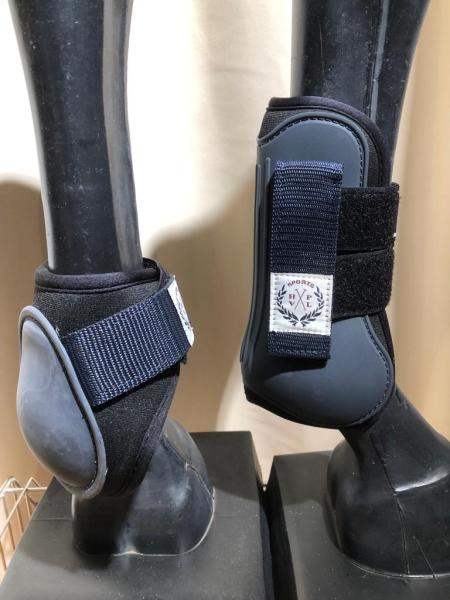 HV Polo Gamaschen und Streichkappen  4er Set dunkelblau Vollblut